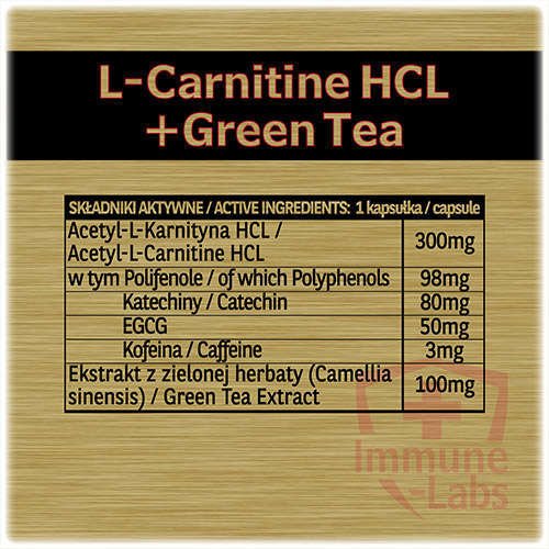 Immune-Labs L-Carnitine HCL + Green Tea 120 kapsułek